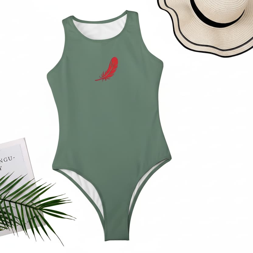 Body femme col rond sans manches non porter de face couleur vert kaki
