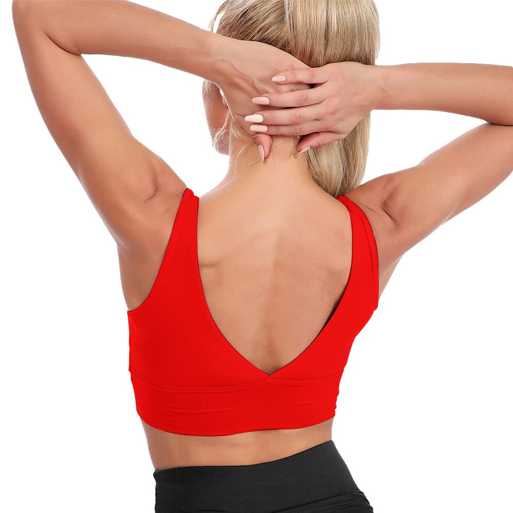 Brassière de Sport Femme – Maintien et Confort Optimal de dos- colorie rouge
