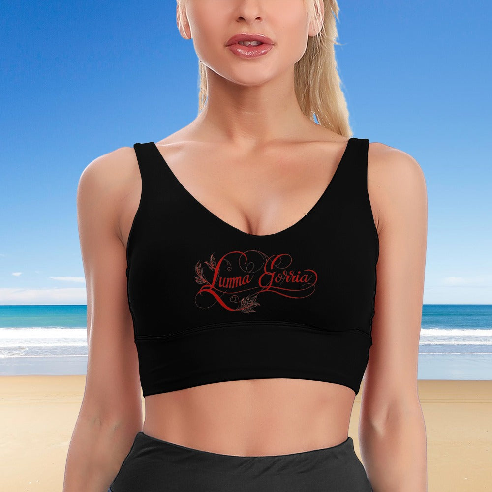 Brassière de Sport Femme – Maintien et Confort Optimal de face-colorie noir