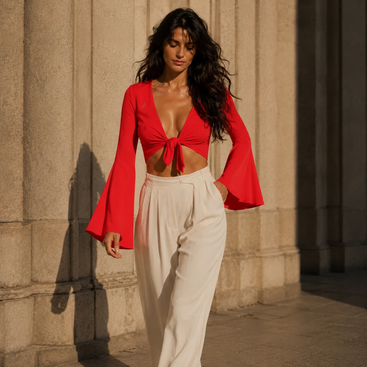 Haut femme manches évasées – Élégance, confort & style romantique