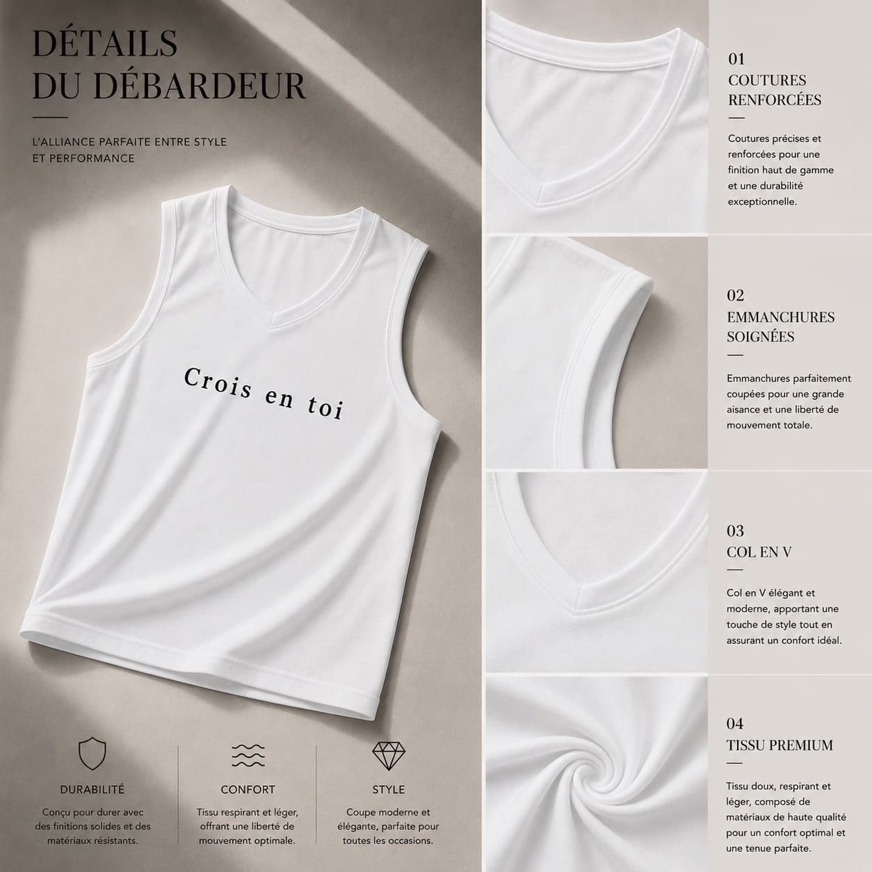 Débardeur homme avec message – Léger, confortable & inspirant