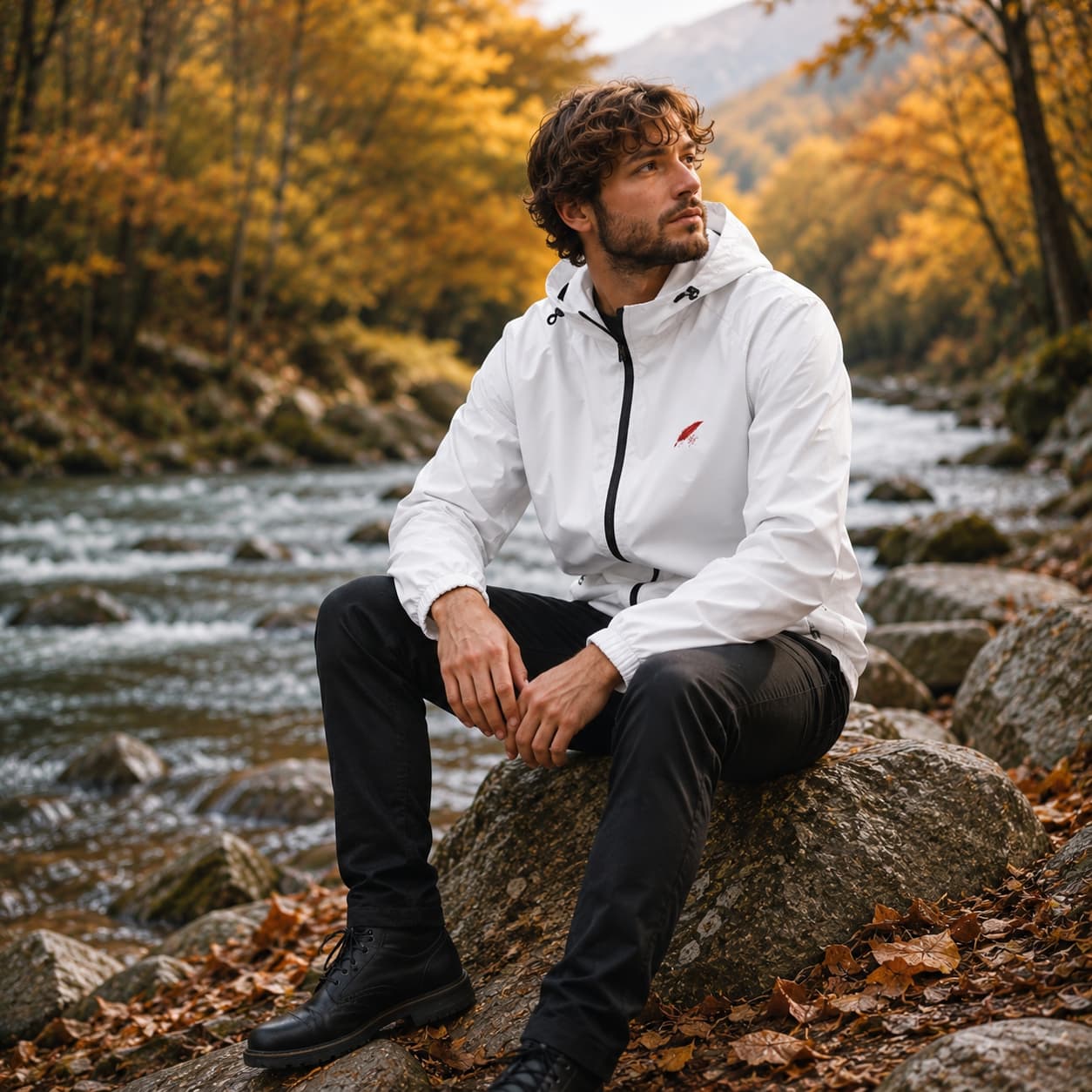 Veste coupe-vent à capuche zippée pour homme – Légèreté, protection & confort