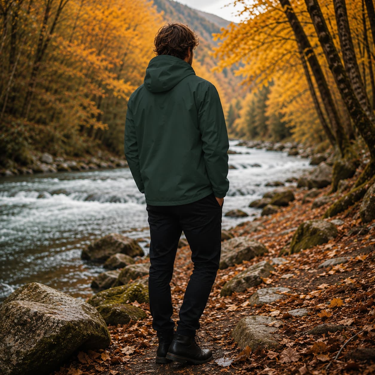 Veste coupe-vent à capuche zippée pour homme – Légèreté, protection & confort