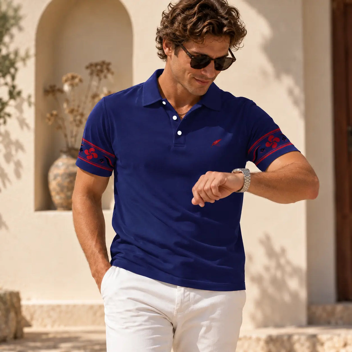 Polo épais en polyester pour homme – Élégance, tenue & confort