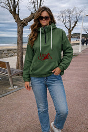 Coupe-vent à enfiler femme léger à capuche demi-zip