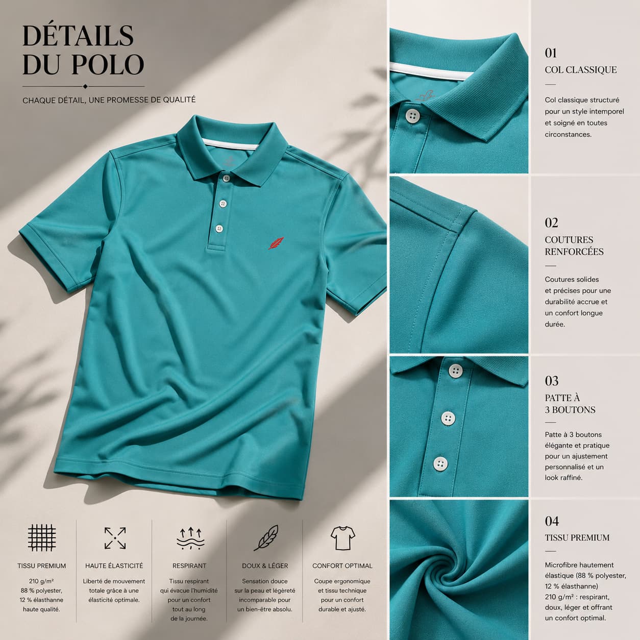 Polo homme col classique – Confort, élégance & performance