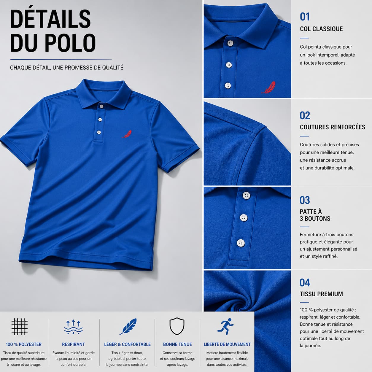 Polo homme manches courtes – Élégance décontractée & confort respirant
