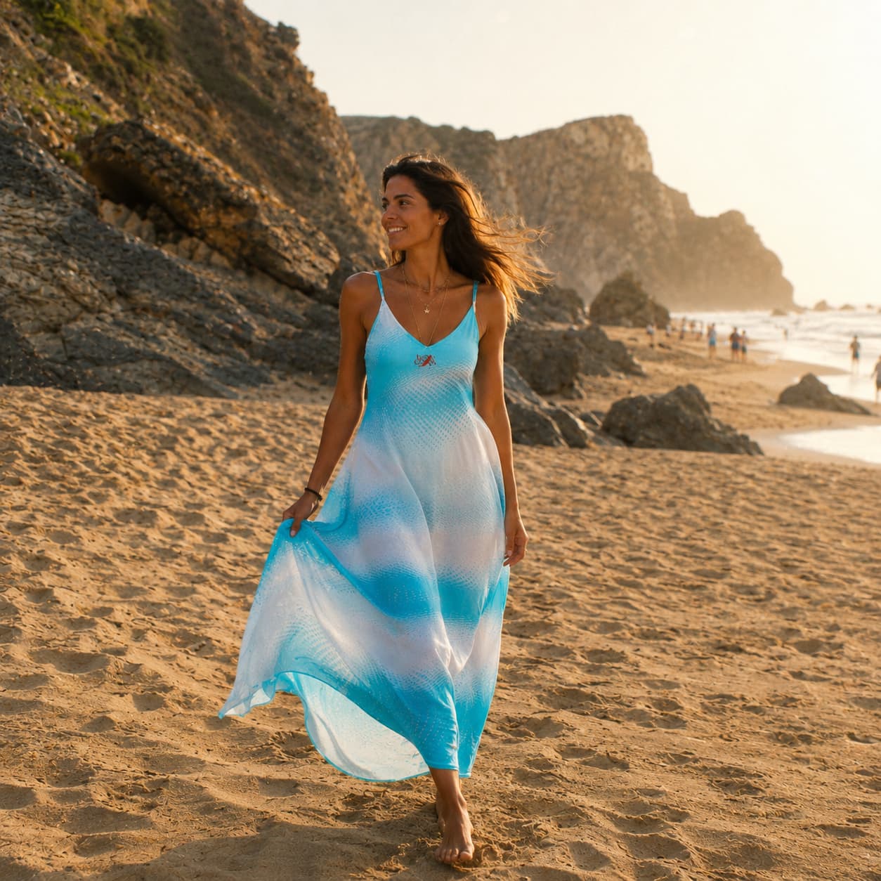 Robe longue avec motif femme élégante et tendance – Coupe fluide & confortable