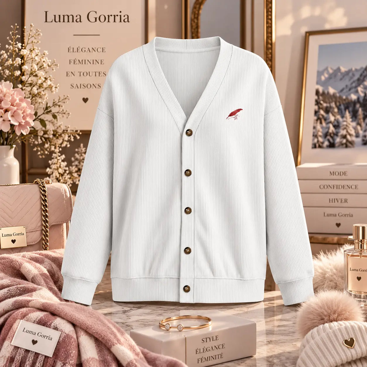 Cardigan boutonné en maille pour femme – Élégance, confort & style décontracté