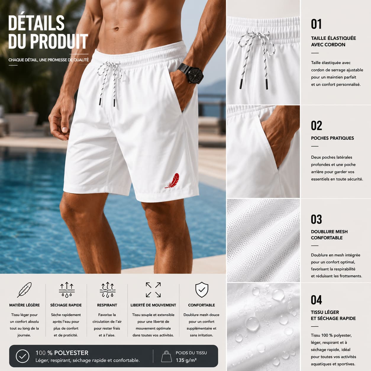 Short de plage mi-long homme – Confort, style & liberté estivale