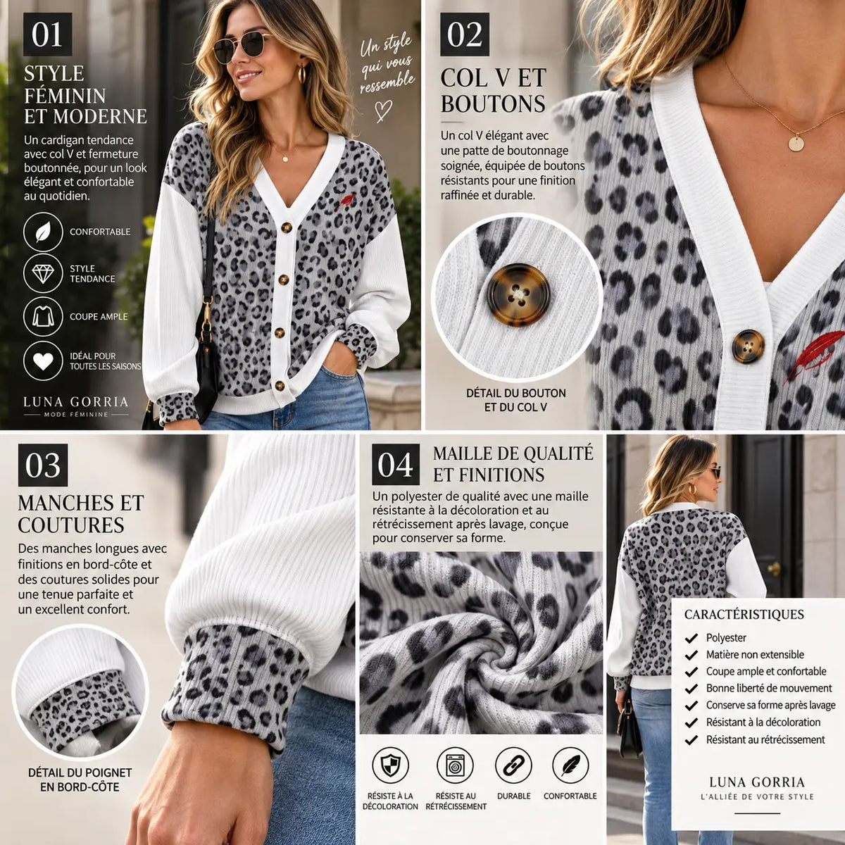 Cardigan boutonné en maille pour femme – Élégance, confort & style décontracté