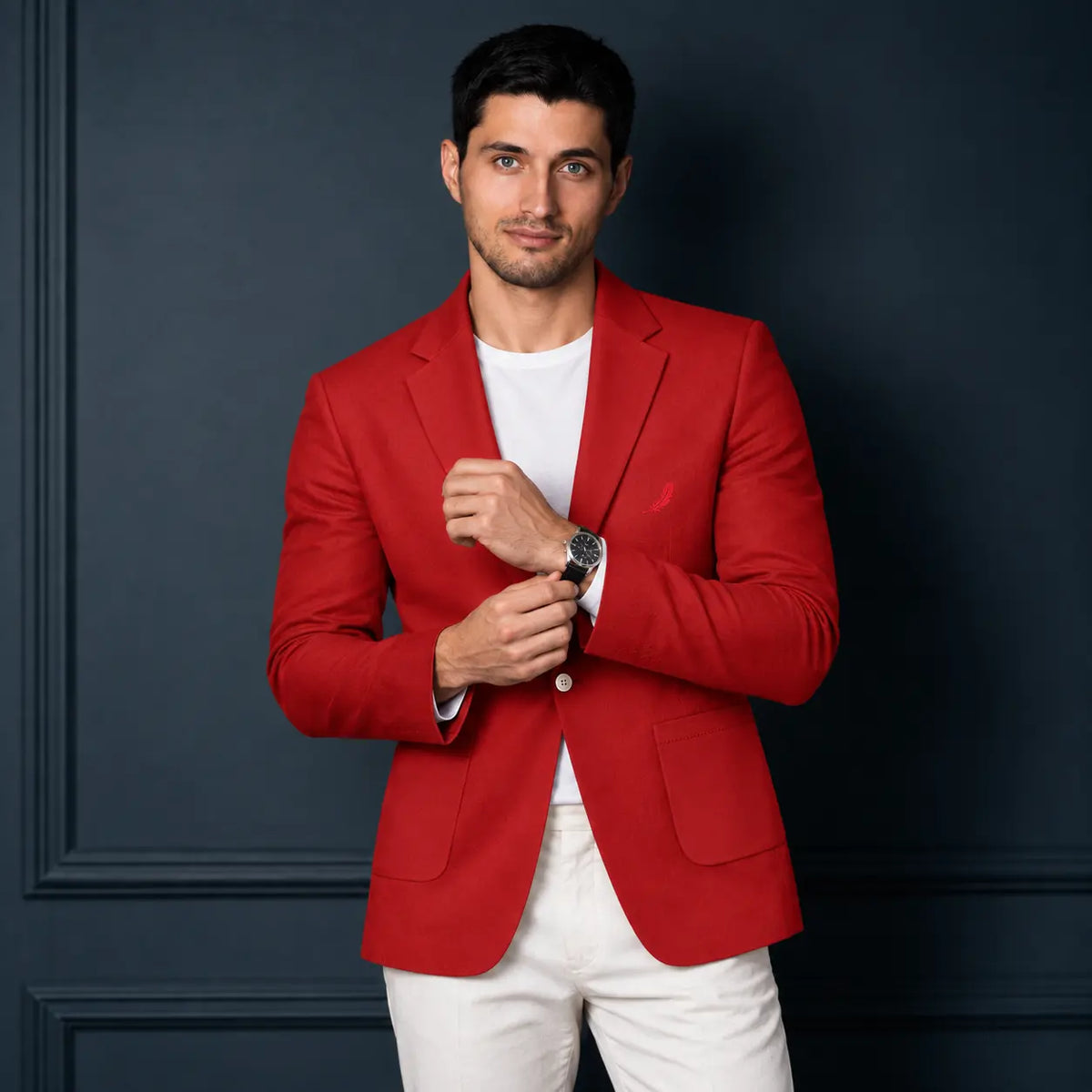 Blazer élégant pour homme en polyester – Style chic & confort