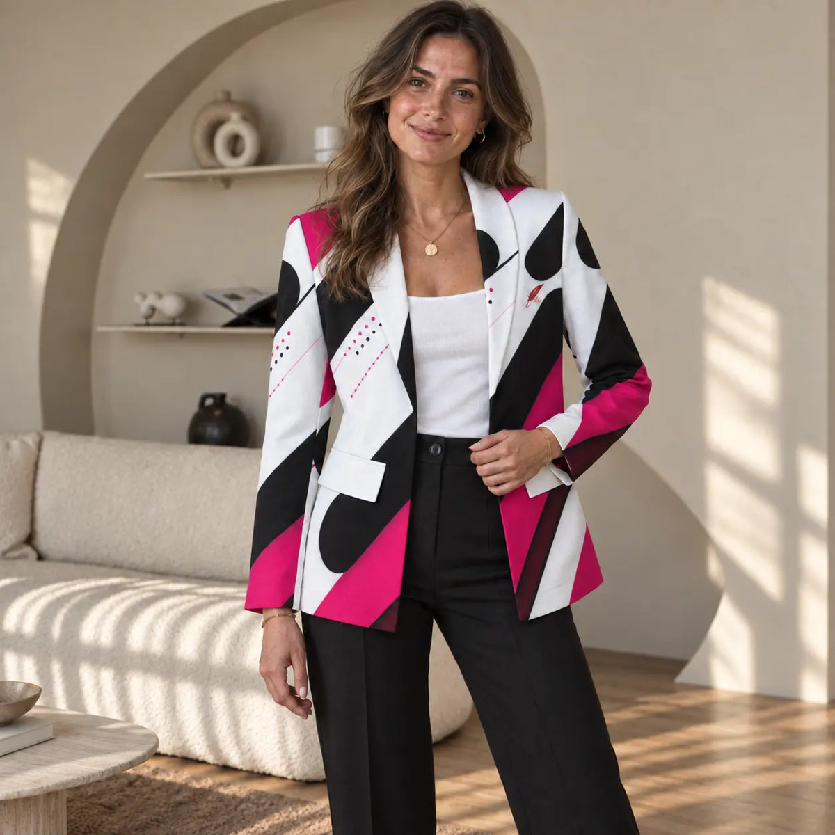 Blazer décontracté à revers pour femme – Élégance & style chic