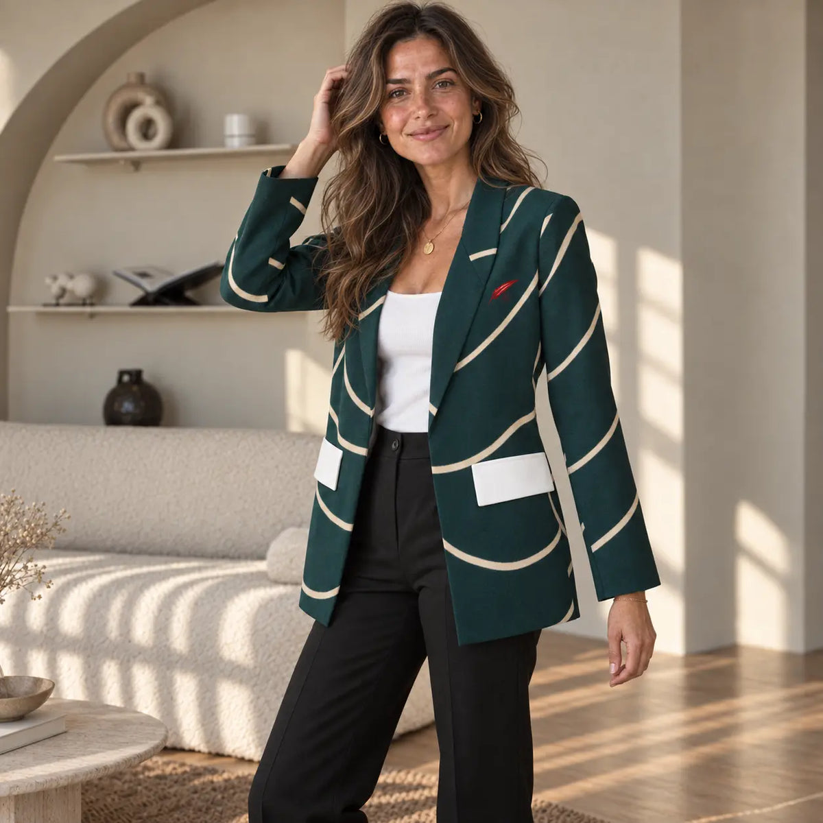 Blazer décontracté à revers pour femme – Élégance & style chic