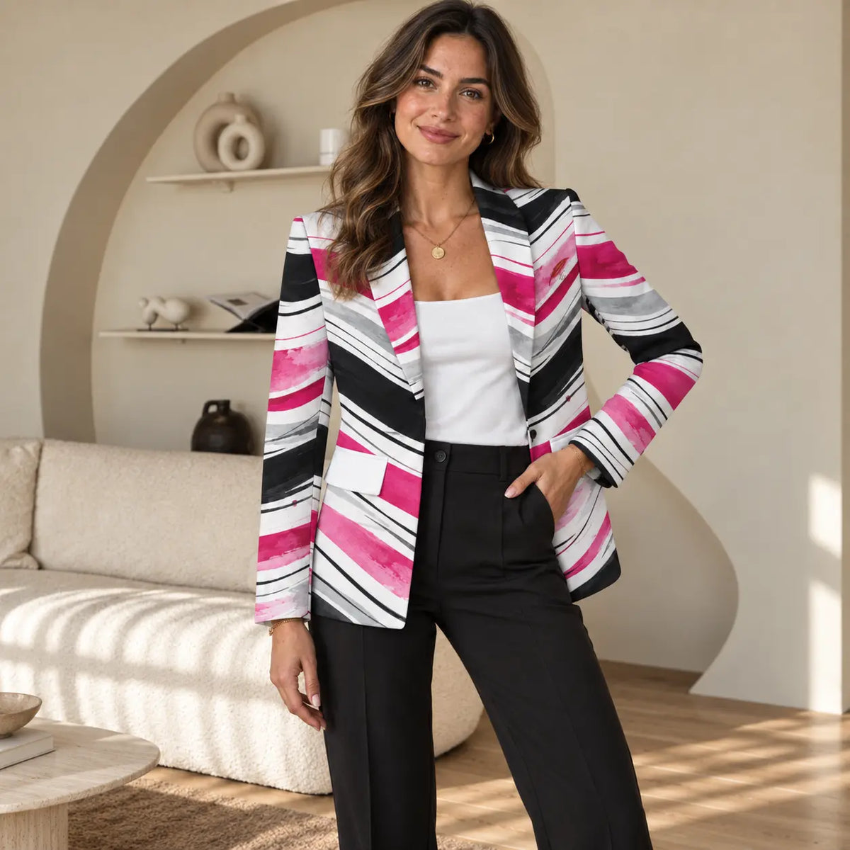 Blazer décontracté à revers pour femme – Élégance & style chic