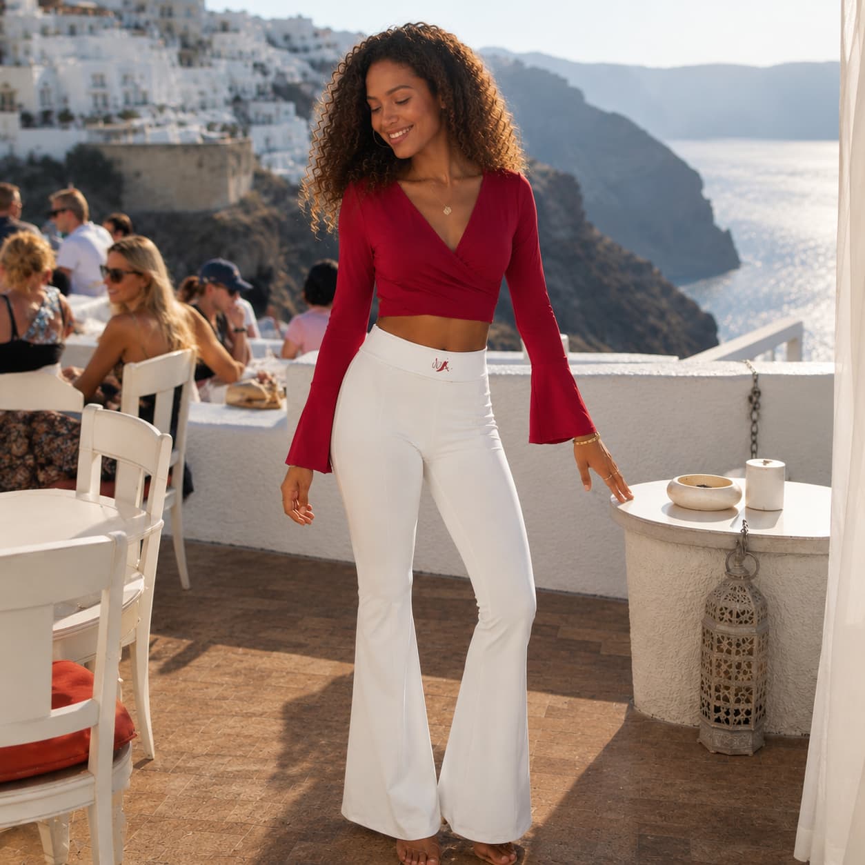 Pantalon femme taille haute évasé et fendu – Élégance & silhouette allongée