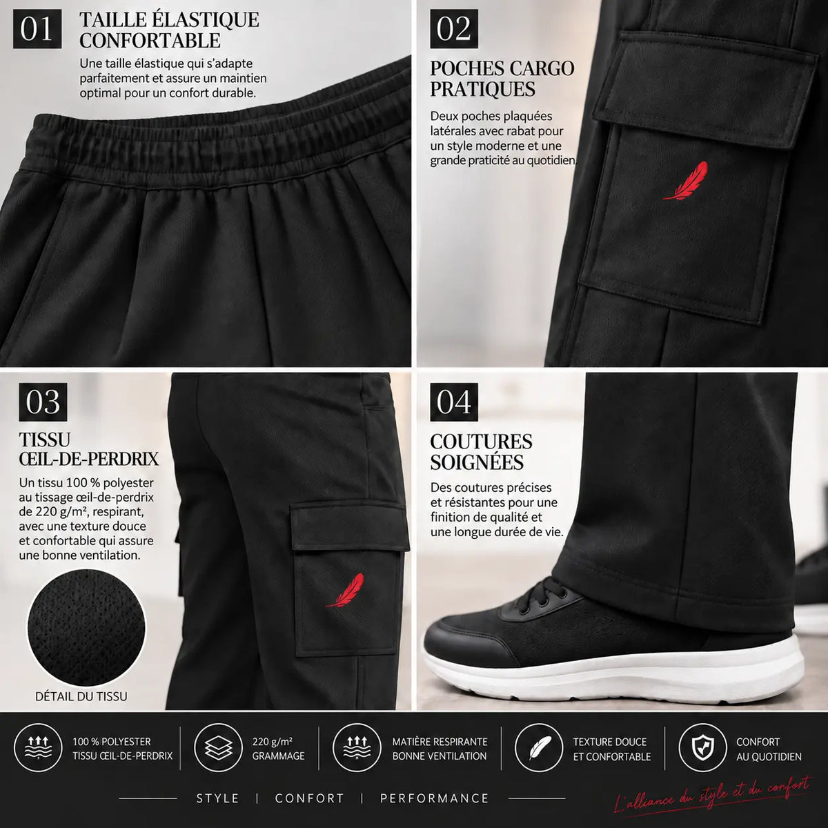 Pantalon cargo pour homme – Confort, respirabilité & style utilitaire
