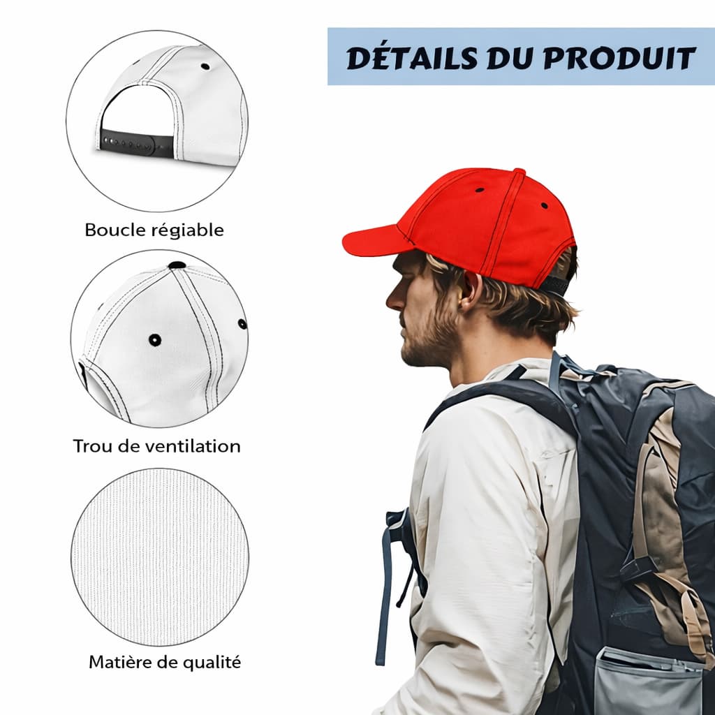Casquette ajustable en polyester – Confort & légèreté