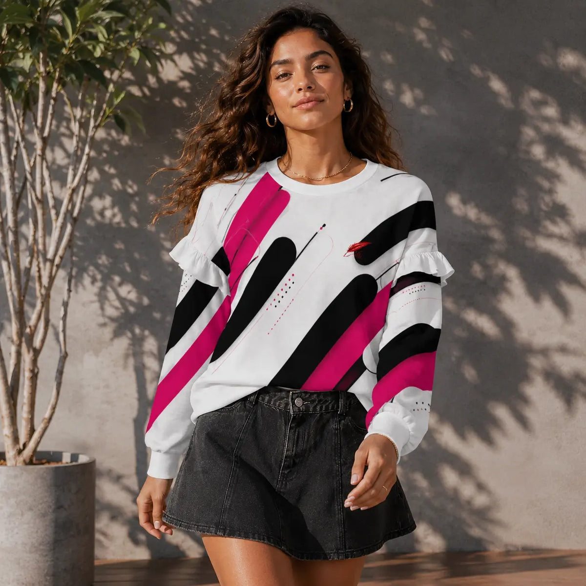 Sweat léger à volants pour femme – Féminité, confort & style décontracté