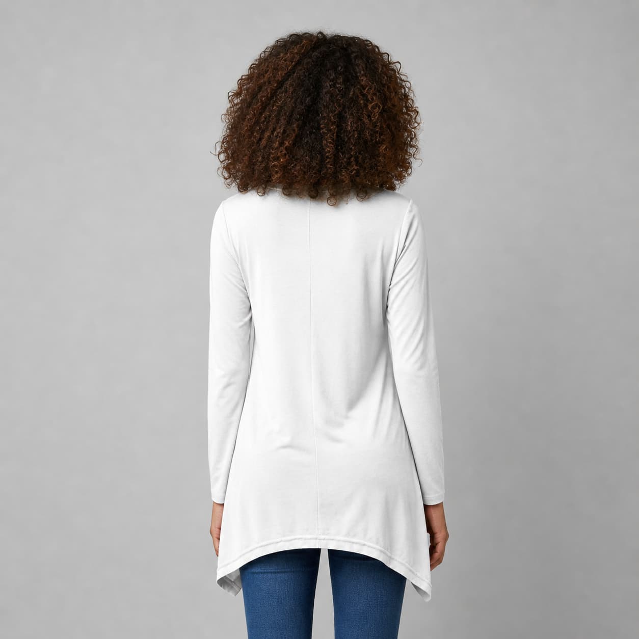 Tunique femme col V asymétrique manches longues – Élégance moderne & confort