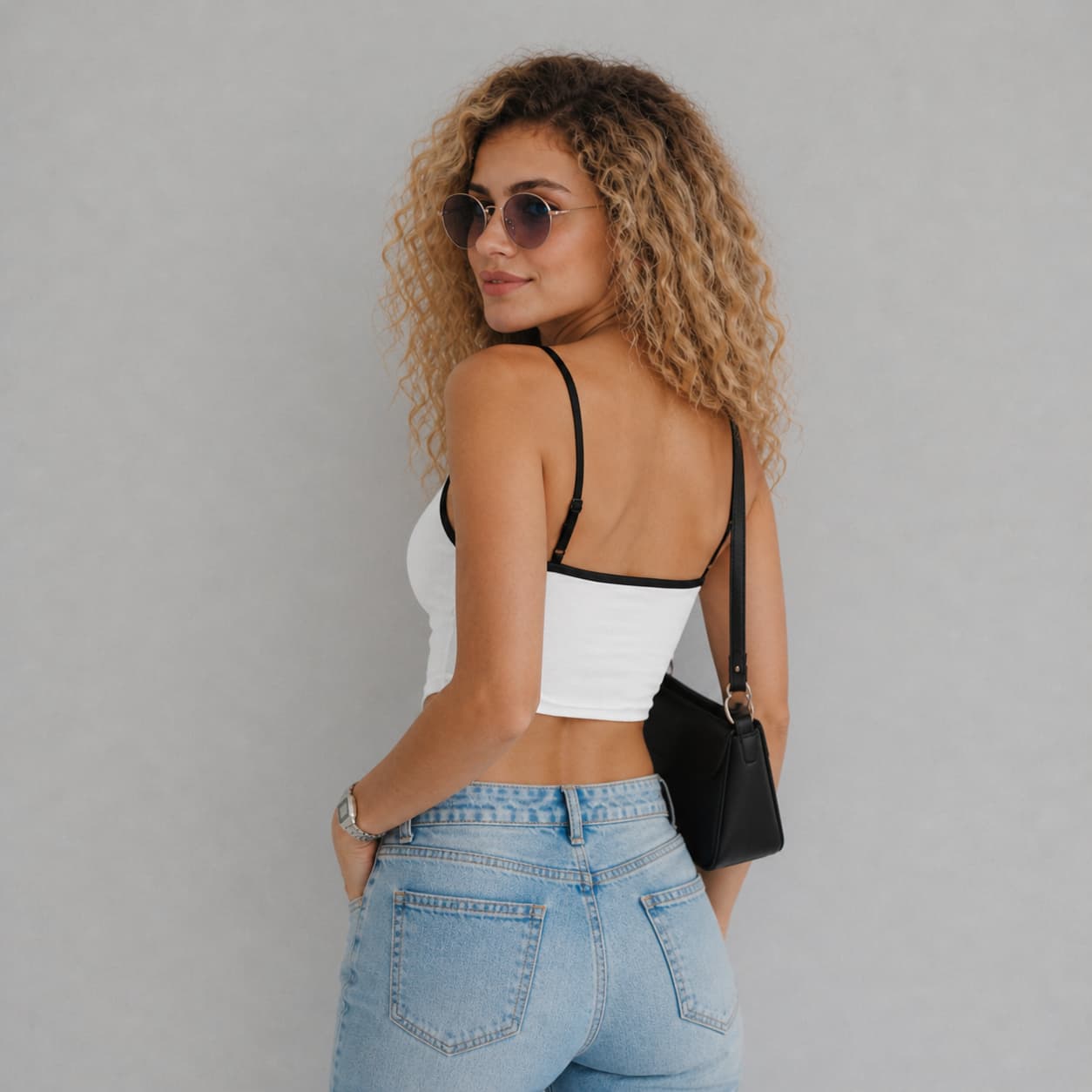 Crop-top femme à bretelles spaghetti – Style sexy & tendance