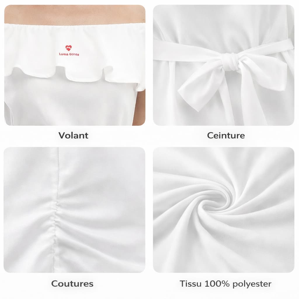 Robe à épaules dénudées avec volants pour femme – Élégance légère & style tendance