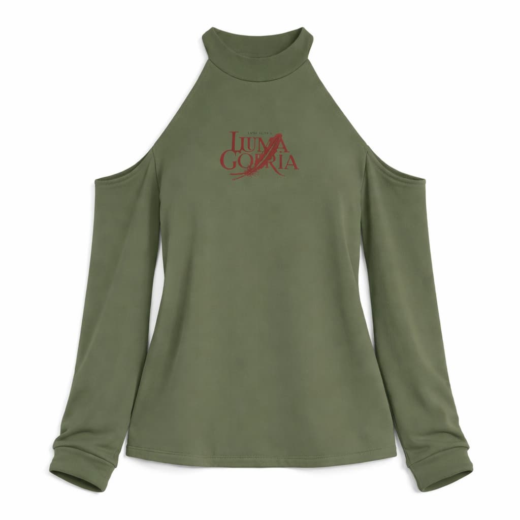 Sweat-shirt femme à col montant épaules dénudées – Style tendance & confort