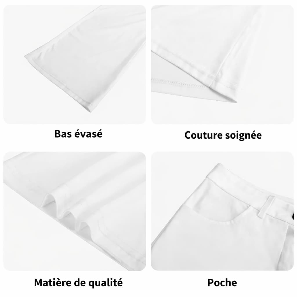Pantalon évasé femme taille mi-haute – Confort & effet ventre plat