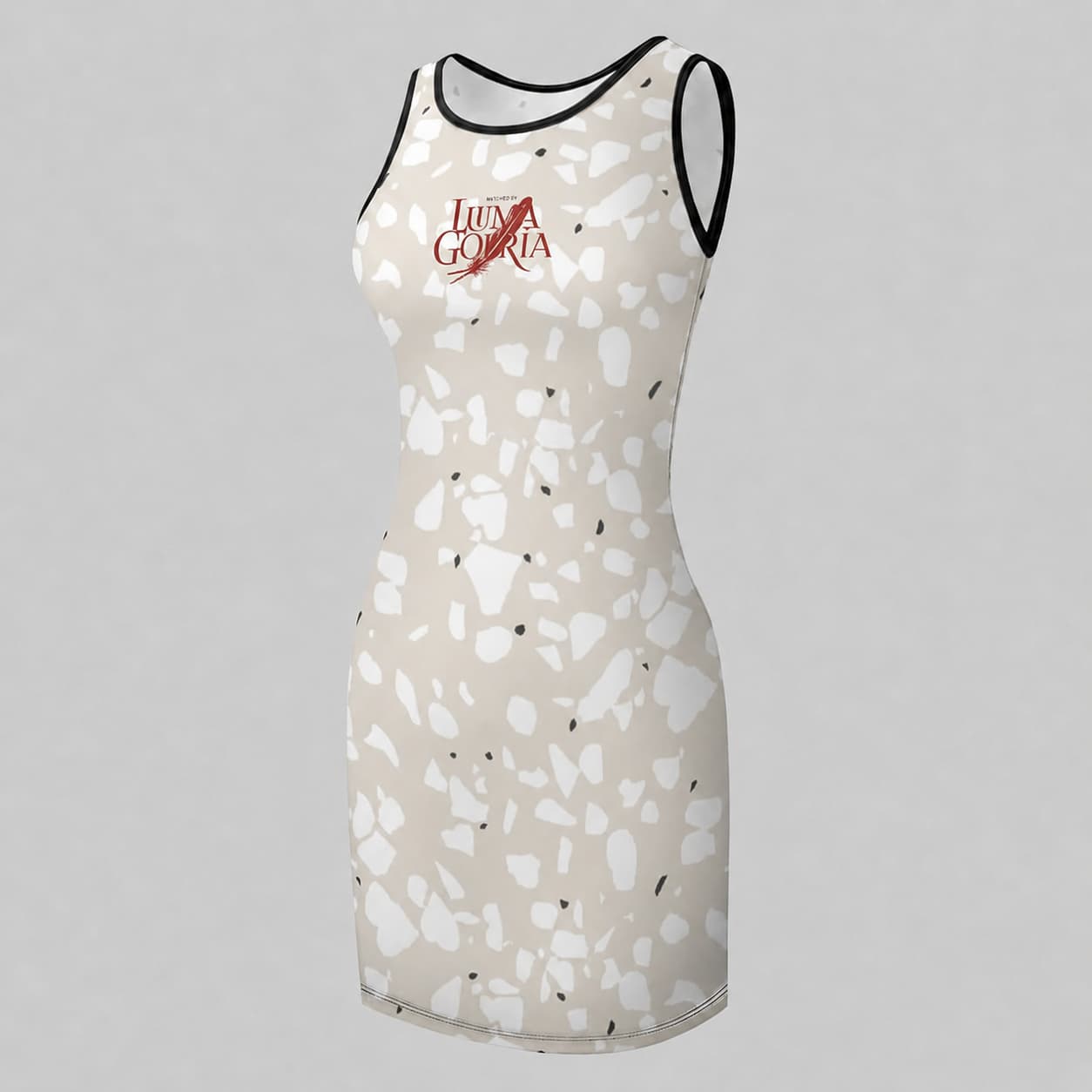 Robe débardeur femme col rond sans manches – Robe casual élégante avec motifs