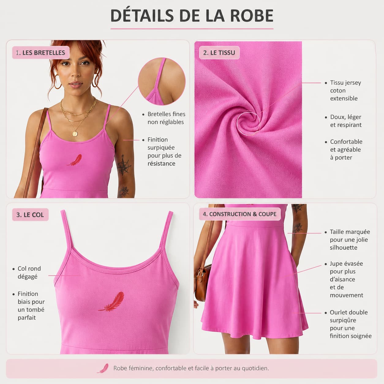 Robe à bretelles femme – Élégance légère & confort au quotidien