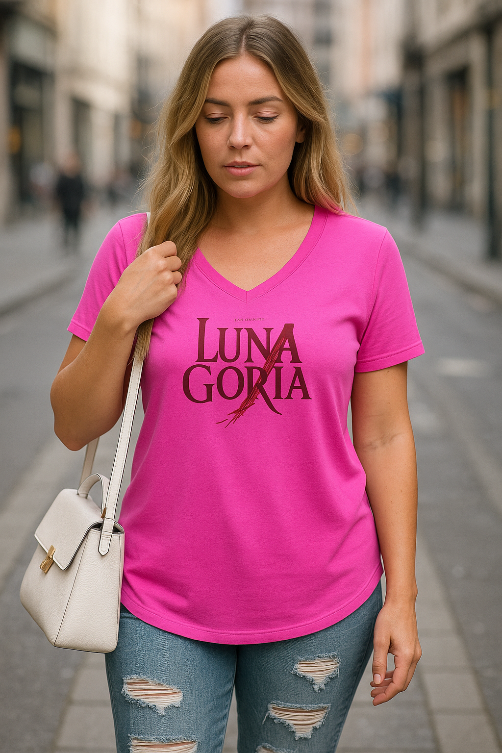 T-shirt femme col V long – Ample, respirant et flatteur Luma Gorria vêtement 35.00 T-shirt femme col V long Luma Gorria vêtement