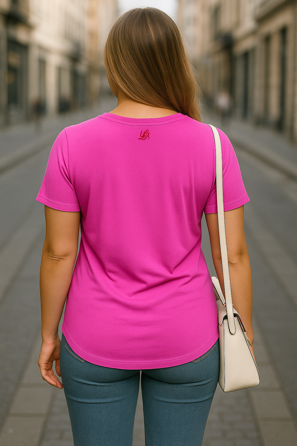 T-shirt femme col V long – Ample, respirant et flatteur Luma Gorria vêtement  T-shirt femme col V long Luma Gorria vêtement