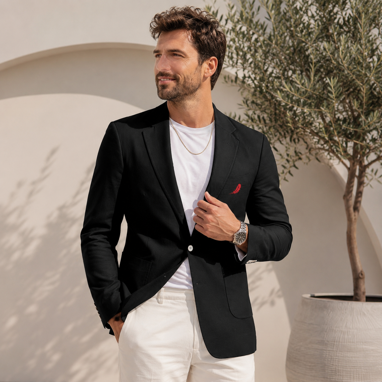 Blazer homme col classique à un bouton – Élégance moderne & confort