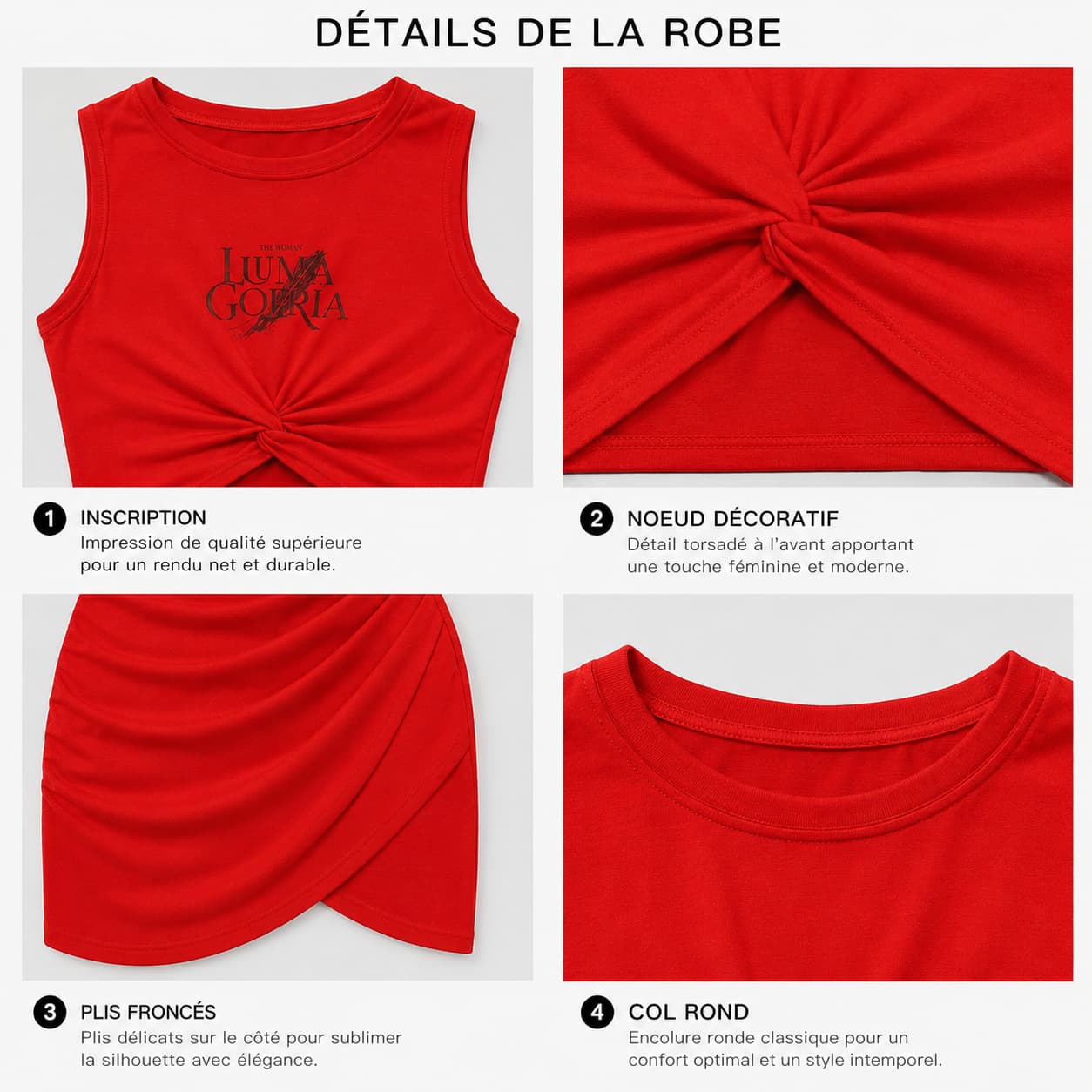 Top court femme sans manches – Coupe ajustée & style portefeuille
