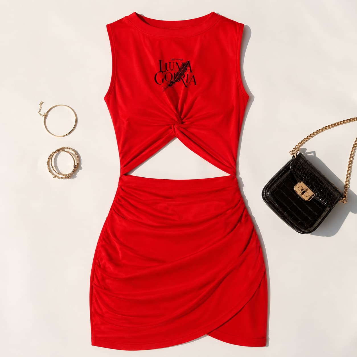 Top court femme sans manches – Coupe ajustée & style portefeuille