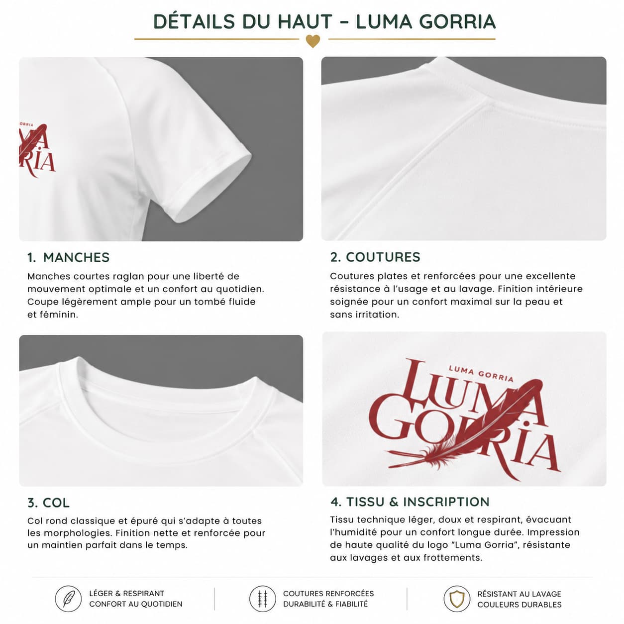Haut court actif femme à fente arrière – Confort & liberté de mouvement