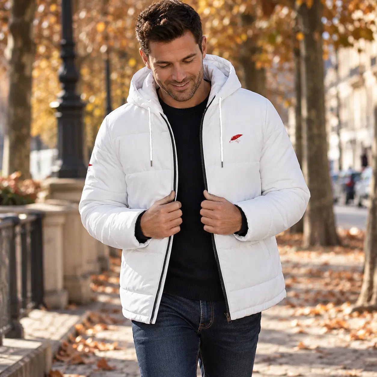 Doudoune chaude matelassée à capuche pour homme – Protection, chaleur & confort