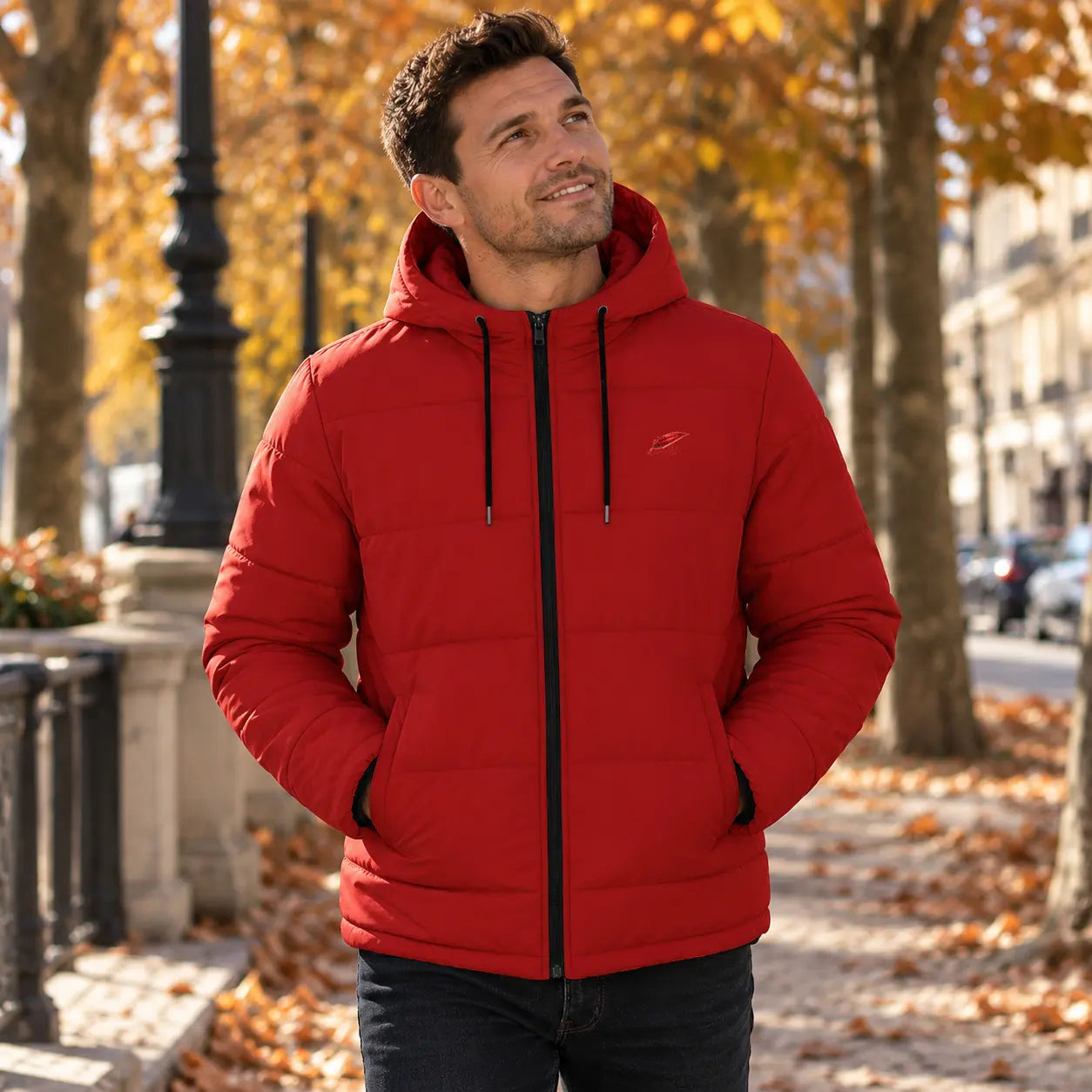 Doudoune chaude matelassée à capuche pour homme – Protection, chaleur & confort