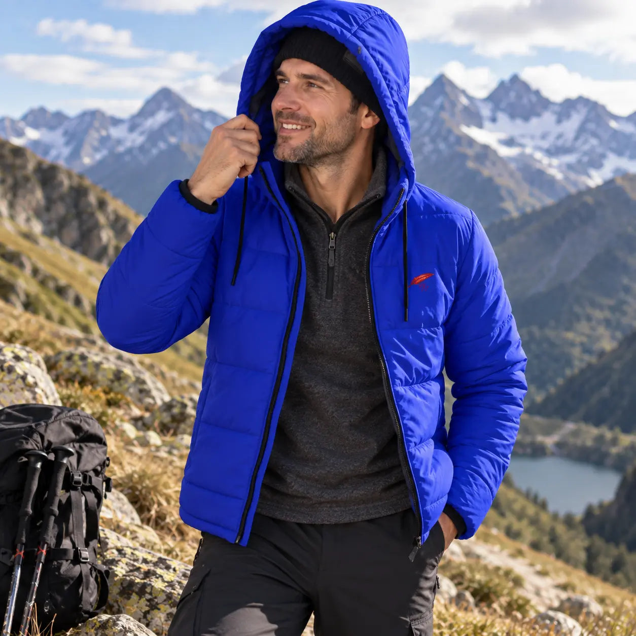 Doudoune chaude matelassée à capuche pour homme – Protection, chaleur & confort