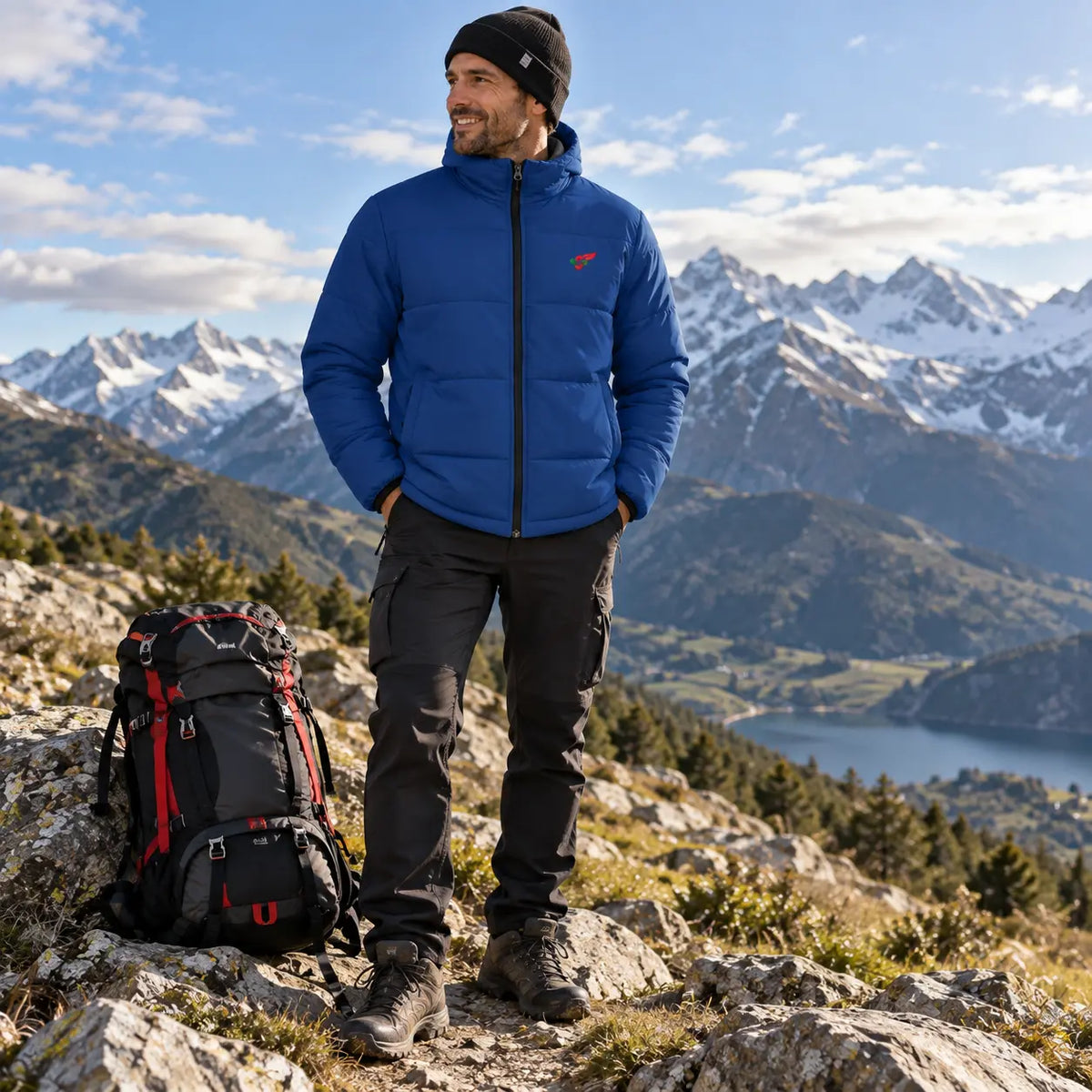 Doudoune  homme matelassée chaude en polyester – Légèreté, chaleur & protection
