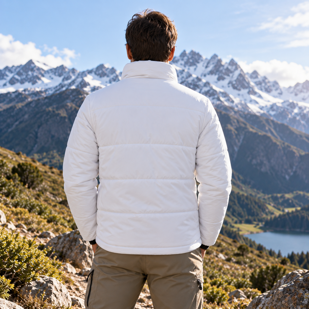 Doudoune  homme matelassée chaude en polyester – Légèreté, chaleur & protection