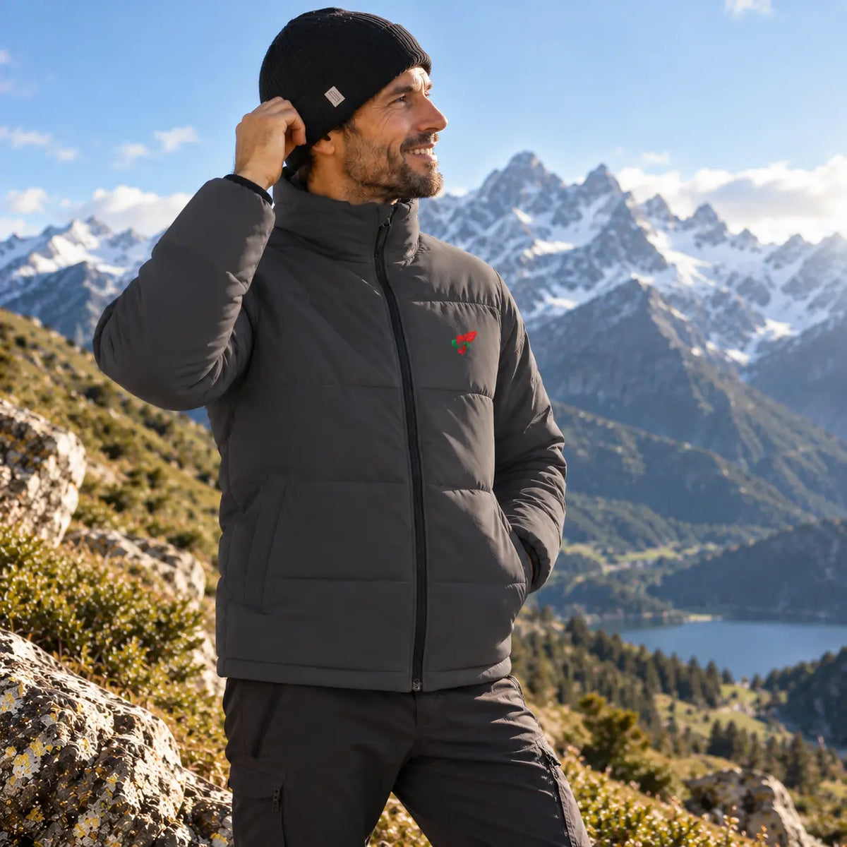 Doudoune  homme matelassée chaude en polyester – Légèreté, chaleur & protection