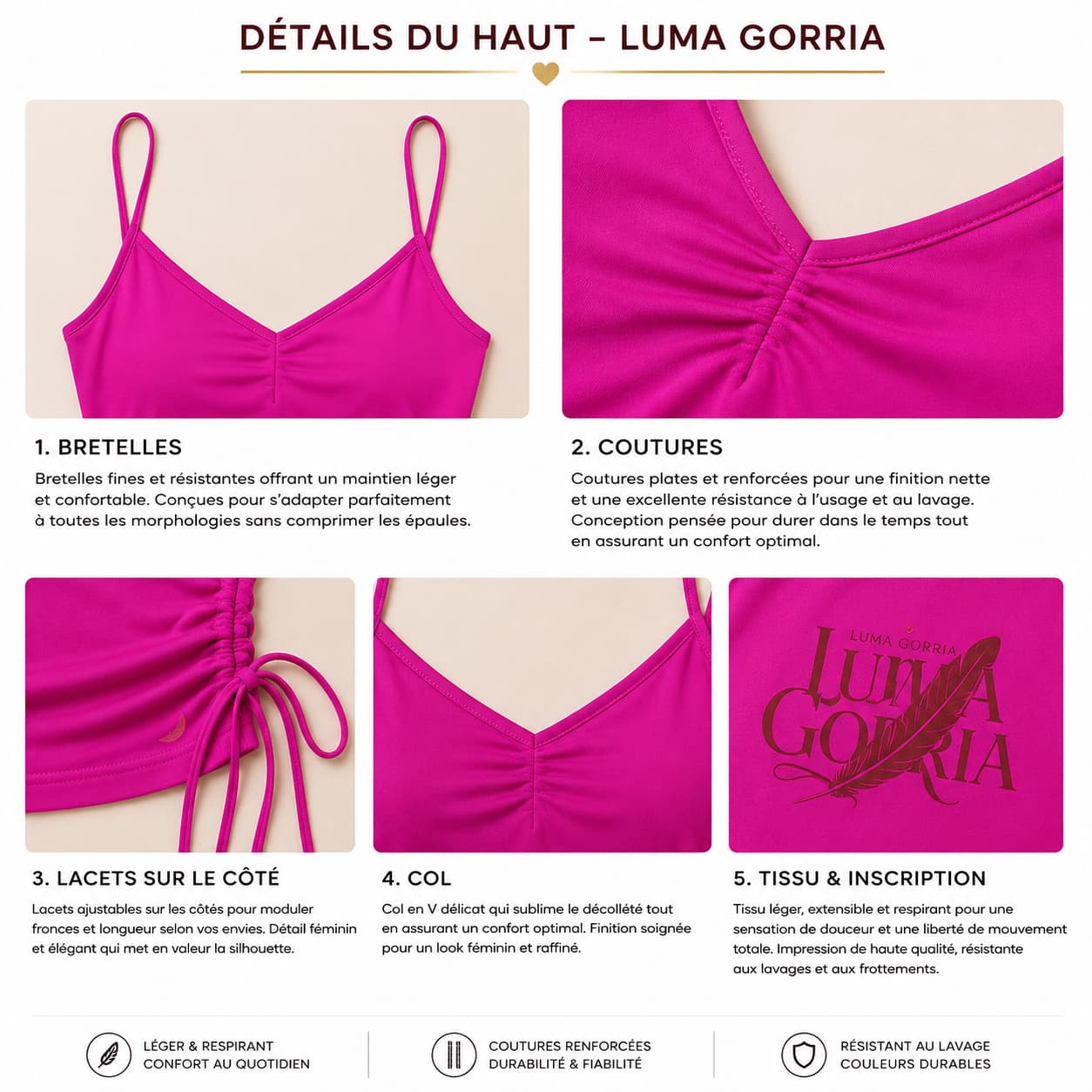 Débardeur à cordon femme – Léger, confortable & style estival