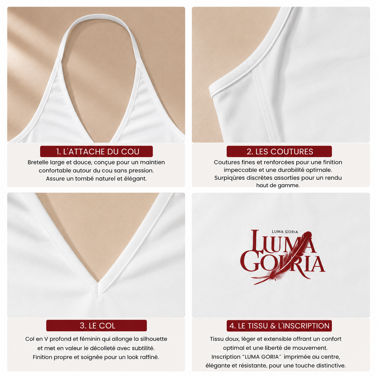 Débardeur dos nu femme col V – Léger, sportif & tendance
