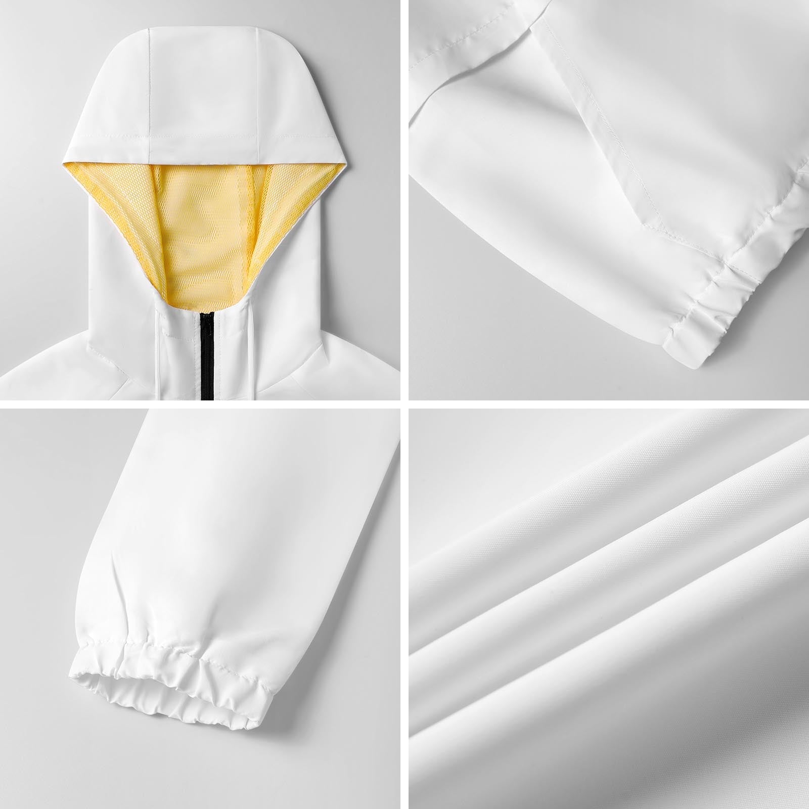 Coupe-vent à enfiler femme léger à capuche demi-zip desciption produit capuche manche tissu colorie blanc