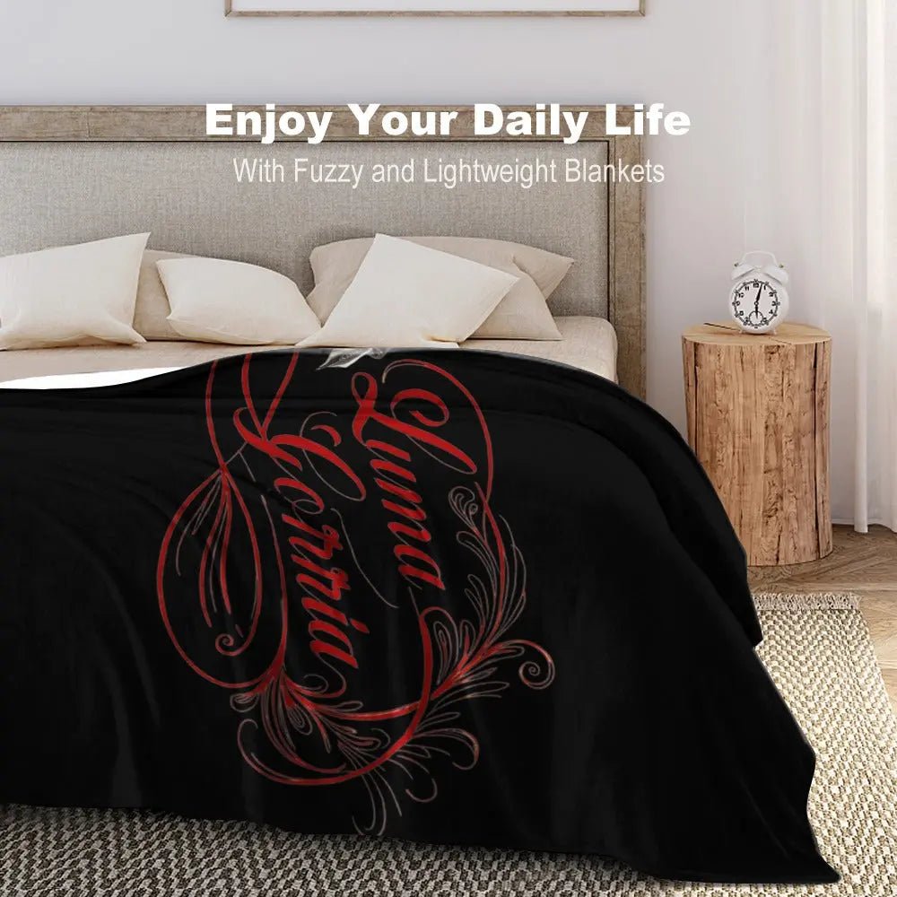 Couverture en Flanelle – posé sur le lit colorie noir