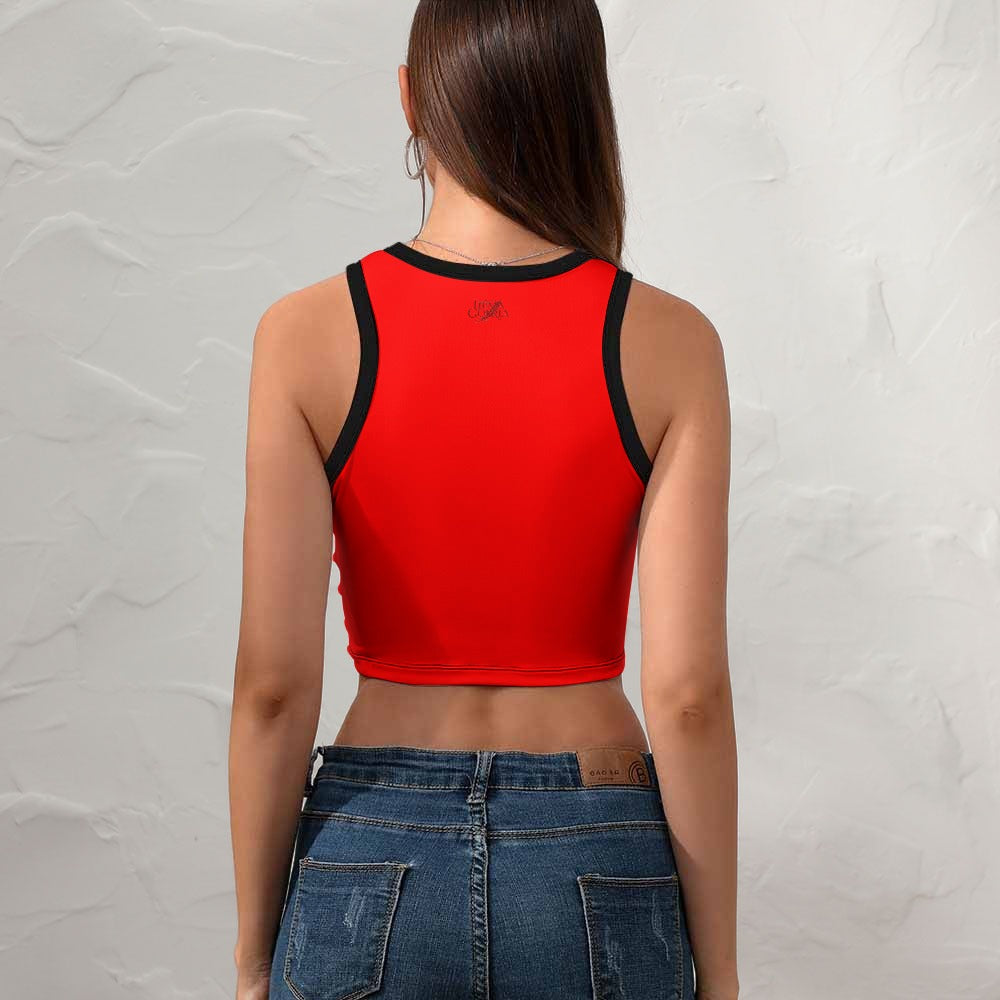Crop-Top Femme – de dos-Colorie rouge