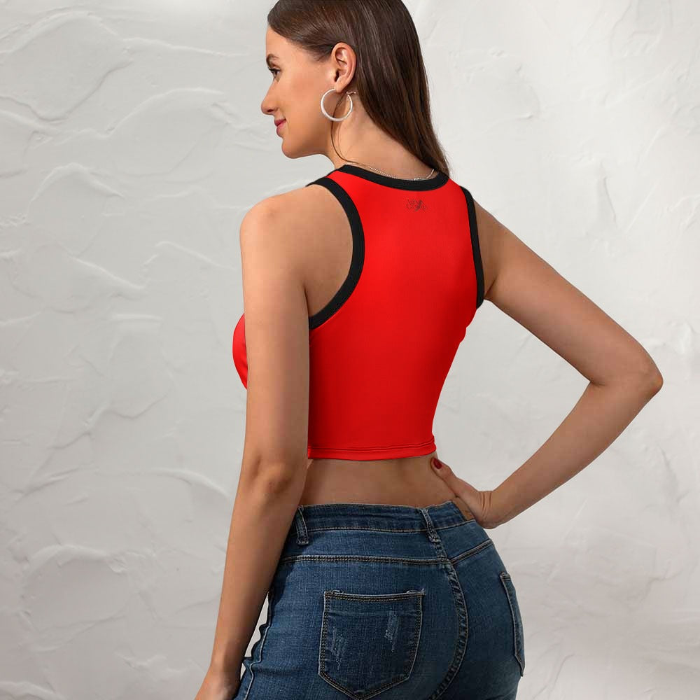 Crop Top Femme – de côtè-Colorie rouge