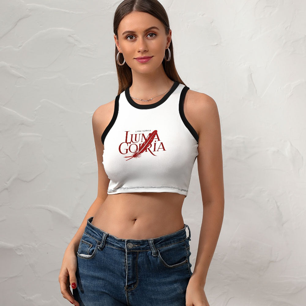 Crop Top Femme – de face-Colorie blanc