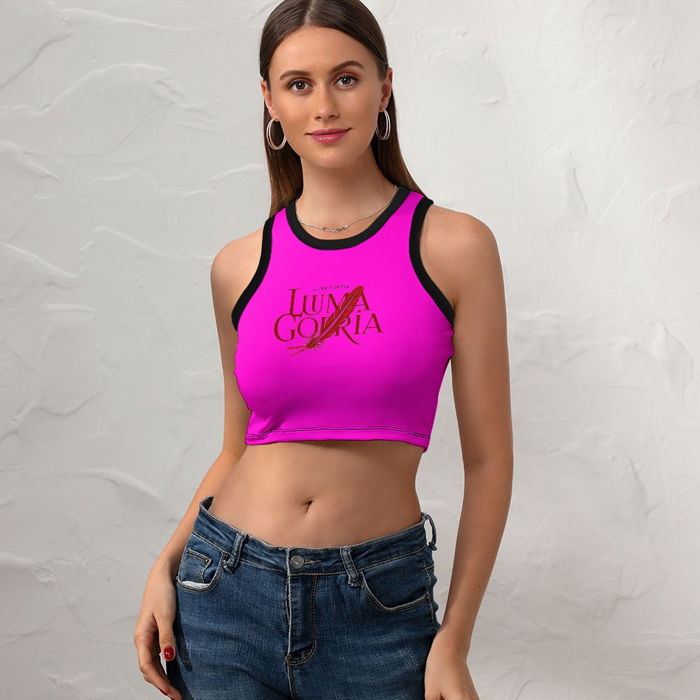 Crop Top Femme – de face-Colorie rose